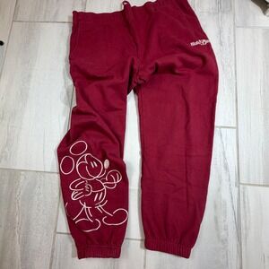 Disney Mickey Mouse Burgundy Red Jogger Sweatpants Walt Disney World Mens Large